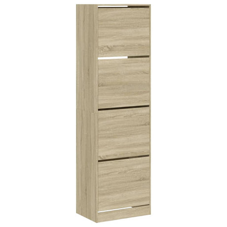 Schoenenkast met 4 klaplades 60x42x204 cm sonoma eikenkleurig - AllerleiShop