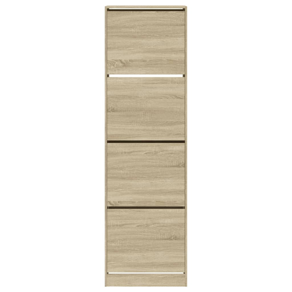 Schoenenkast met 4 klaplades 60x42x204 cm sonoma eikenkleurig - AllerleiShop