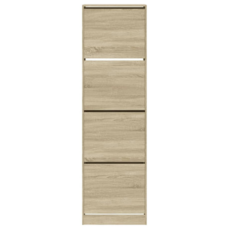 Schoenenkast met 4 klaplades 60x42x204 cm sonoma eikenkleurig - AllerleiShop