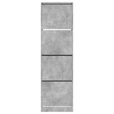 Schoenenkast met 4 klaplades 60x42x204 cm betongrijs - AllerleiShop