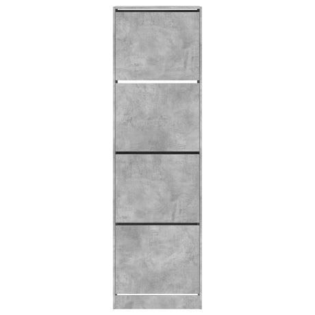 Schoenenkast met 4 klaplades 60x42x204 cm betongrijs - AllerleiShop