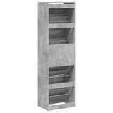 Schoenenkast met 4 klaplades 60x42x204 cm betongrijs - AllerleiShop