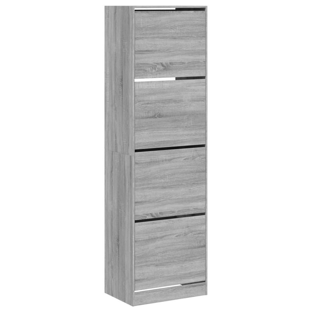 Schoenenkast met 4 klaplades 60x42x204 cm grijs sonoma - AllerleiShop