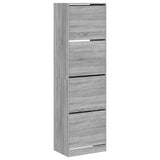 Schoenenkast met 4 klaplades 60x42x204 cm grijs sonoma - AllerleiShop