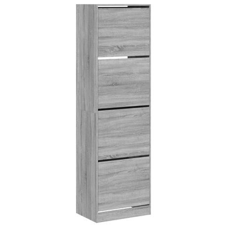 Schoenenkast met 4 klaplades 60x42x204 cm grijs sonoma - AllerleiShop