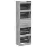 Schoenenkast met 4 klaplades 60x42x204 cm grijs sonoma - AllerleiShop