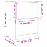 Schoenenkast met 2 klaplades 80x42x108 cm wit - AllerleiShop