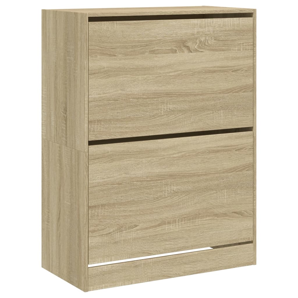 Schoenenkast met 2 klaplades 80x42x108 cm sonoma eikenkleurig - AllerleiShop