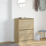 Schoenenkast met 2 klaplades 80x42x108 cm sonoma eikenkleurig - AllerleiShop