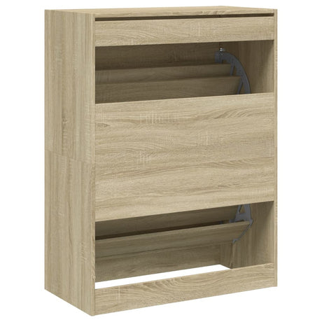 Schoenenkast met 2 klaplades 80x42x108 cm sonoma eikenkleurig - AllerleiShop