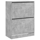 Schoenenkast met 2 klaplades 80x42x108 cm betongrijs - AllerleiShop