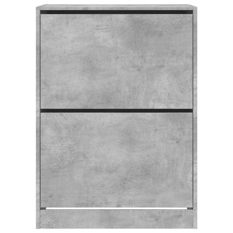 Schoenenkast met 2 klaplades 80x42x108 cm betongrijs - AllerleiShop