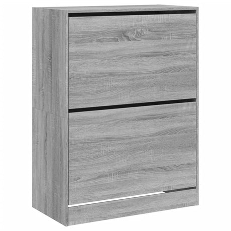 Schoenenkast met 2 klaplades 80x42x108 cm grijs sonoma - AllerleiShop