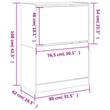 Schoenenkast met 2 klaplades 80x42x108 cm grijs sonoma - AllerleiShop