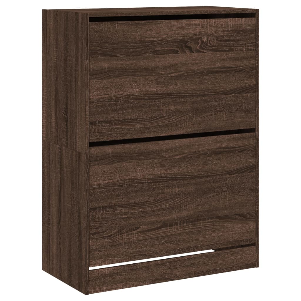 Schoenenkast met 2 klaplades 80x42x108 cm bruin eikenkleur - AllerleiShop