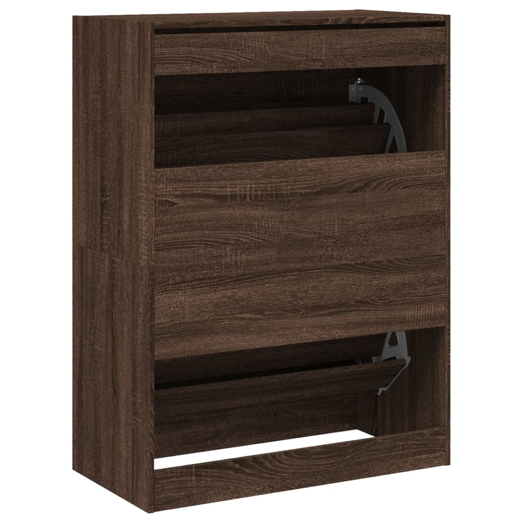 Schoenenkast met 2 klaplades 80x42x108 cm bruin eikenkleur - AllerleiShop