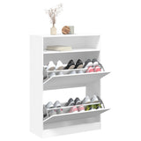 Schoenenkast met 2 klaplades 80x34x116 cm wit - AllerleiShop