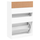 Schoenenkast met 2 klaplades 80x34x116 cm wit - AllerleiShop