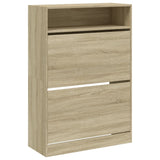 Schoenenkast met 2 klaplades 80x34x116 cm sonoma eikenkleurig - AllerleiShop