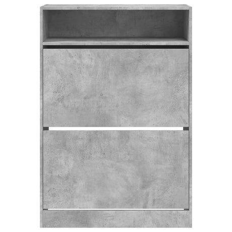 Schoenenkast met 2 klaplades 80x34x116 cm betongrijs - AllerleiShop