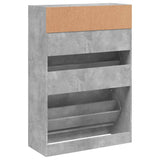 Schoenenkast met 2 klaplades 80x34x116 cm betongrijs - AllerleiShop