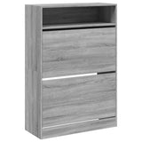 Schoenenkast met 2 klaplades 80x34x116 cm grijs sonoma - AllerleiShop