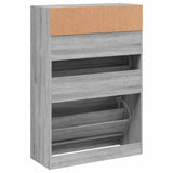 Schoenenkast met 2 klaplades 80x34x116 cm grijs sonoma - AllerleiShop