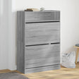 Schoenenkast met 2 klaplades 80x34x116 cm grijs sonoma - AllerleiShop