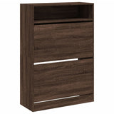 Schoenenkast met 2 klaplades 80x34x116 cm bruin eikenkleur - AllerleiShop