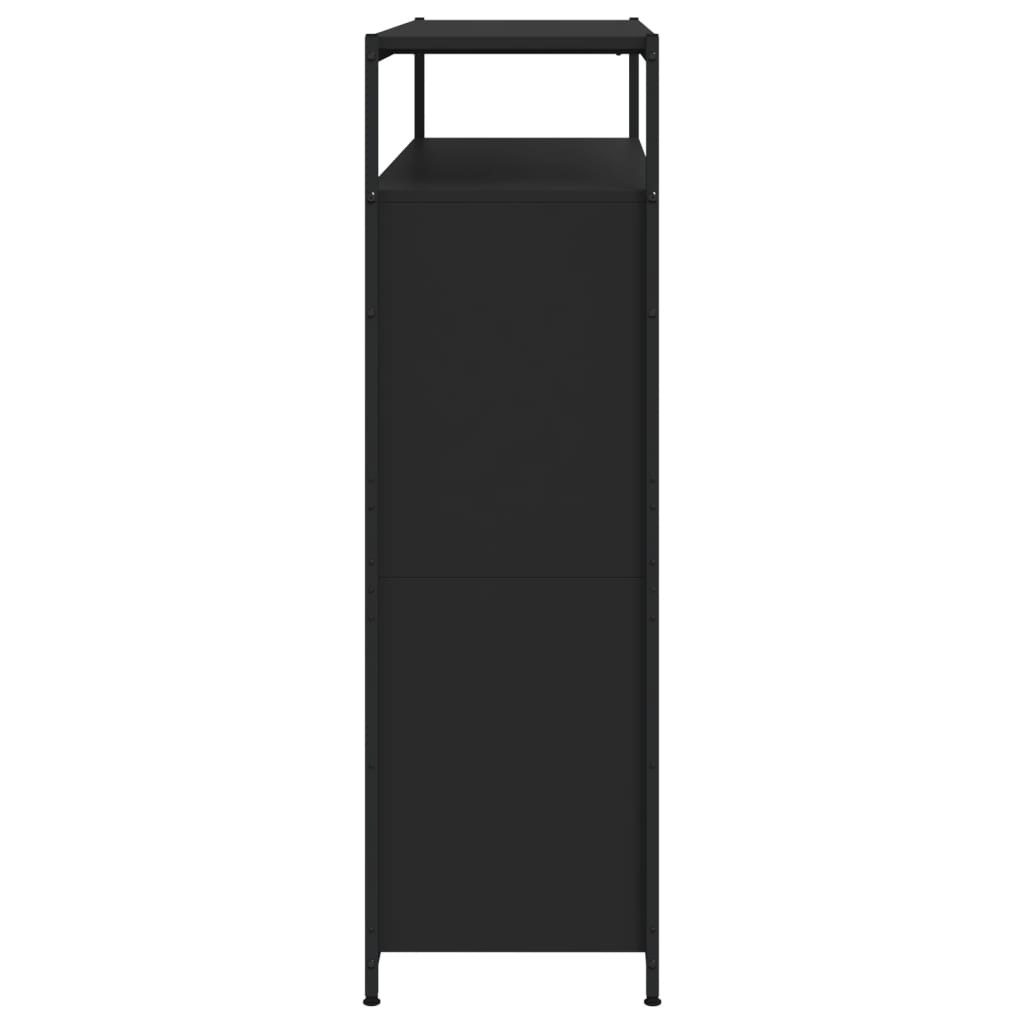 Schoenenkast met 4 klaplades 100x34x112 cm zwart - AllerleiShop