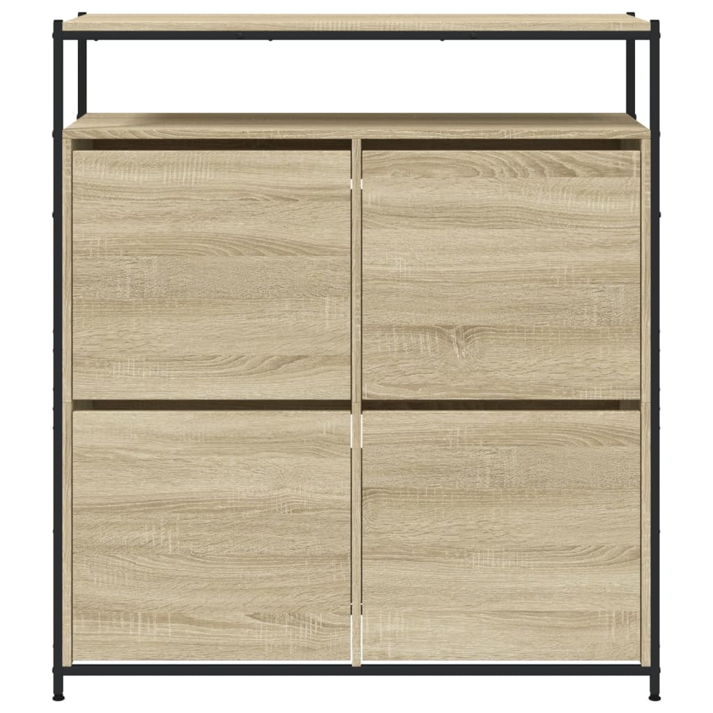 Schoenenkast met 4 klaplades 100x34x112 cm sonoma eikenkleurig - AllerleiShop