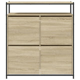 Schoenenkast met 4 klaplades 100x34x112 cm sonoma eikenkleurig - AllerleiShop