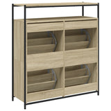 Schoenenkast met 4 klaplades 100x34x112 cm sonoma eikenkleurig - AllerleiShop