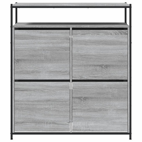 Schoenenkast met 4 klaplades 100x34x112 cm grijs sonoma eiken - AllerleiShop