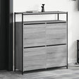 Schoenenkast met 4 klaplades 100x34x112 cm grijs sonoma eiken - AllerleiShop