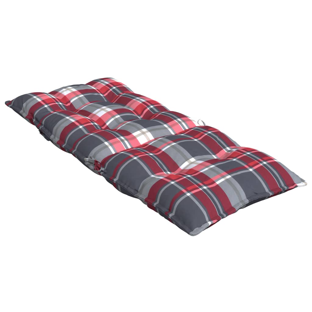 Stoelkussens 4 st hoge rug ruitpatroon oxford stof rood - AllerleiShop