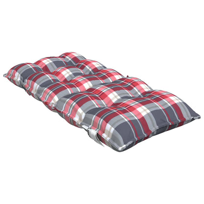 Stoelkussens 4 st lage rug ruitpatroon oxford stof rood - AllerleiShop