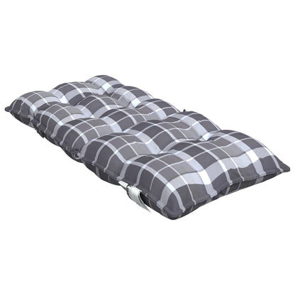 Stoelkussens 4 st lage rug ruitpatroon oxford stof grijs - AllerleiShop