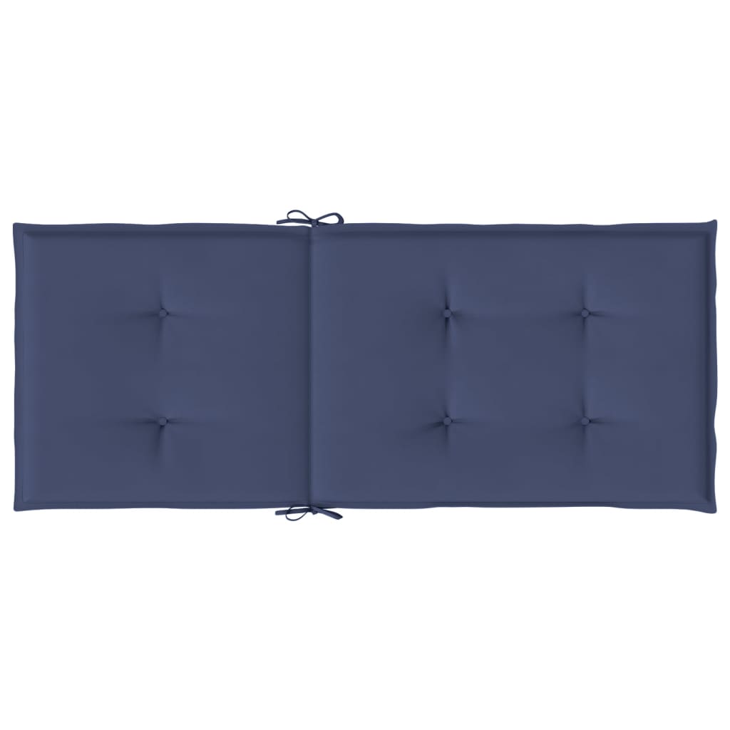 Stoelkussens 2 st hoge rug stof marineblauw - AllerleiShop