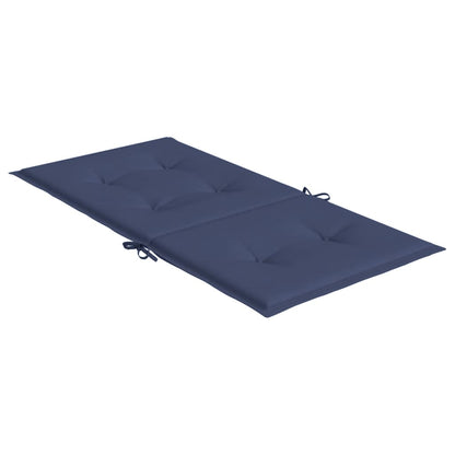 Stoelkussens 2 st lage rug stof marineblauw - AllerleiShop