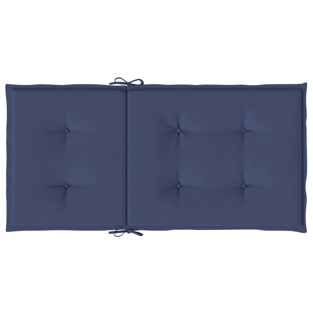 Stoelkussens 2 st lage rug stof marineblauw - AllerleiShop