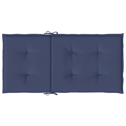 Stoelkussens 2 st lage rug stof marineblauw - AllerleiShop