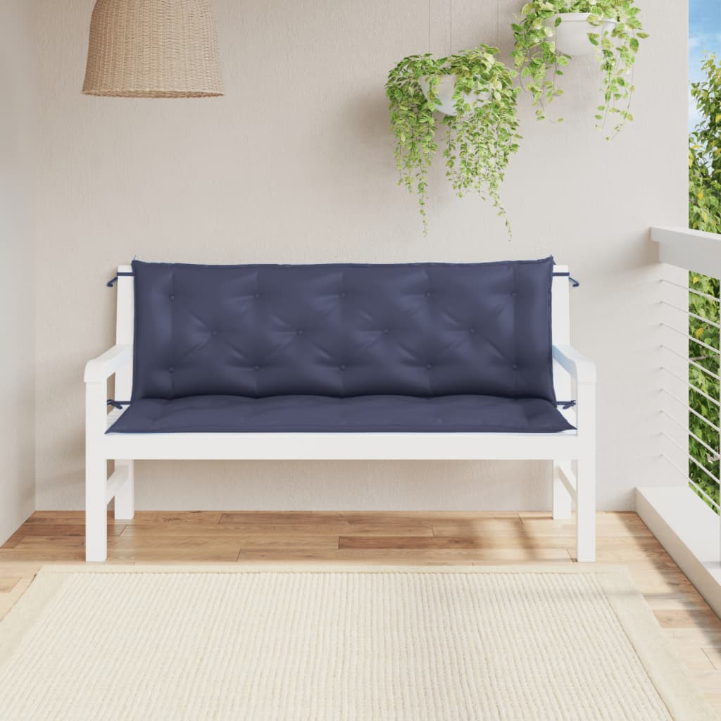 Tuinbankkussens 2 st 150x50x7 cm oxford stof marineblauw - AllerleiShop