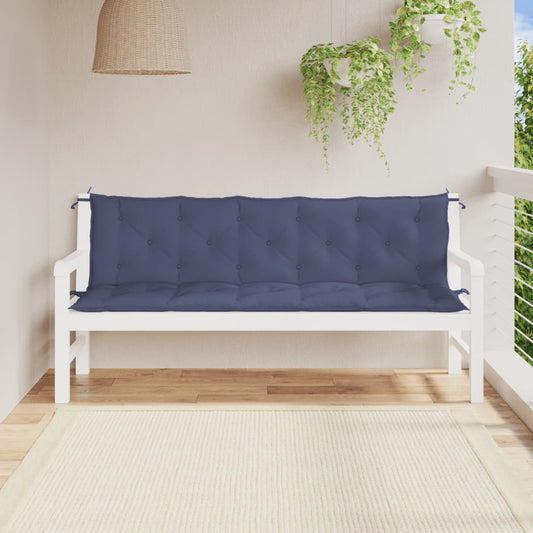 Tuinbankkussens 2 st 180x50x7 cm oxford stof marineblauw - AllerleiShop