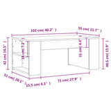 Salontafel 102x50x45 cm bewerkt hout zwart
