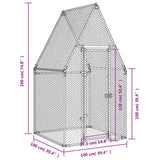 Kippenhok 100x100x190 cm gegalvaniseerd staal zilverkleurig