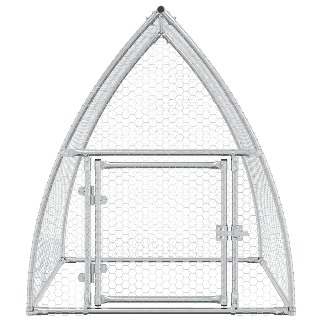 Kippenhok 100x105x120 cm gegalvaniseerd staal zilverkleurig