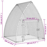 Kippenhok 100x105x120 cm gegalvaniseerd staal zilverkleurig