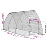 Kippenhok 300x105x120 cm gegalvaniseerd staal zilverkleurig