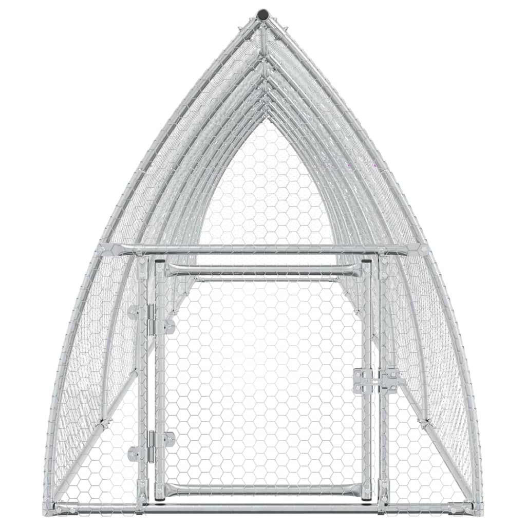 Kippenhok 600x105x120 cm gegalvaniseerd staal zilverkleurig